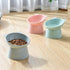 Tilted Cat Food Bowl - Blue Slanted, Whisker Friendly, Anti Vomiting Cat Bowl