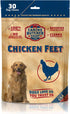 Chicken Feet Dog Treats, Made in USA (30-Pack), Dehydrated All Natural Dog Chews & Snacks