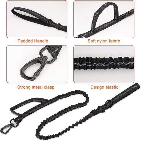 KCUCOP Tactical Dog Collar with Handle, Adjustable Military Collar with Metal Buckle and Patches for Large Dogs