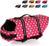 HAOCOO Dog Life Jacket Vest Saver, Safety Swimsuit Preserver, Pink Polka Dot, XXS