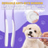 0.39" Tiny Dog Toothbrush for Small Dogs - Mini Brush Head, Curved Handle, Soft Bristles, Dual Rubber Back, Gentle