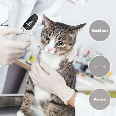ZHORCIN 1 Pet Ear Thermometer for Dogs, Cats, and Livestock, Digital Ear Thermometers, Rechargeable, Second