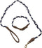 HonestBaby Braided Collars and Leash Sets, Vegan Suede for Dogs, Organic Cotton, Navy/Ivory, X-Large