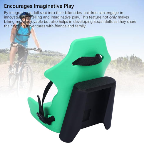 Sorandy Doll Bike Seat, Adjustable Strap Length Doll Seat, Lightweight Plastic Carrier with Charming Cartoon