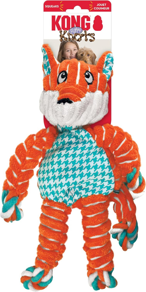 KONG Floppy Knots - Knotted Rope Dog Toy Entices Play - Tug Toy Satisfies Natural Instincts - Dog Supplies with Floppy