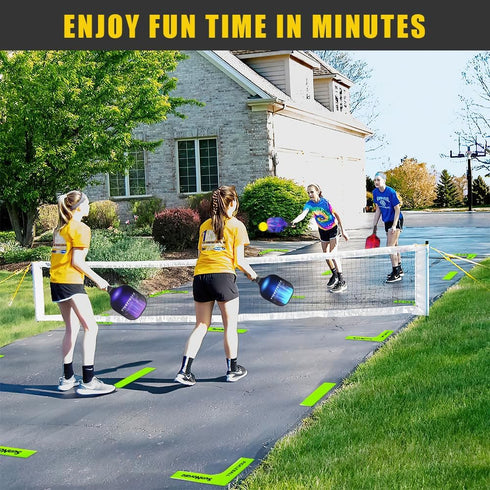 Set SunNordic Pickleball Court Marker Kit - Official Size Lines with Drawstring Bag, Create Your Own Court