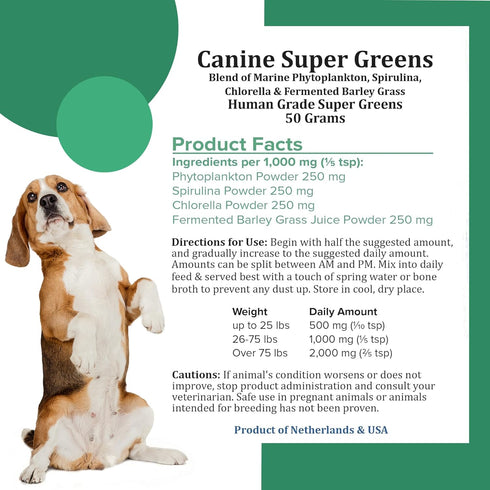 HOLISTIC BIN Canine Super Greens, Plant-Based Nutritional Dog Multivitamin for Skin, Coat, Bone & Digestive Health