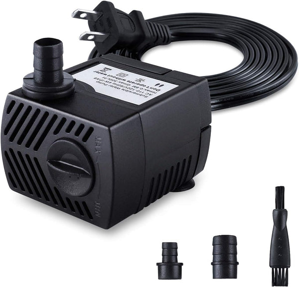 Fountain Pump, 80GPH Submersible Water Pump, Durable Outdoor Fountain Water Pump with 7.2ft Power Cord