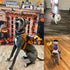 Cowboy Rider Dog Costume, Knight Style Outfit with Doll and Hat, Pet Costume (L)