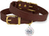 BRONZEDOG Leather Dog Collar - Durable Basic Pet Collar with Metal Buckle for Small Medium Large Dogs (13-16 Inch, Dark
