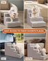 Dog Stairs for Small Dogs, 18" H, 4-Step Non-Slip Pet Steps for High Bed Couch, Washable Cover, Grey