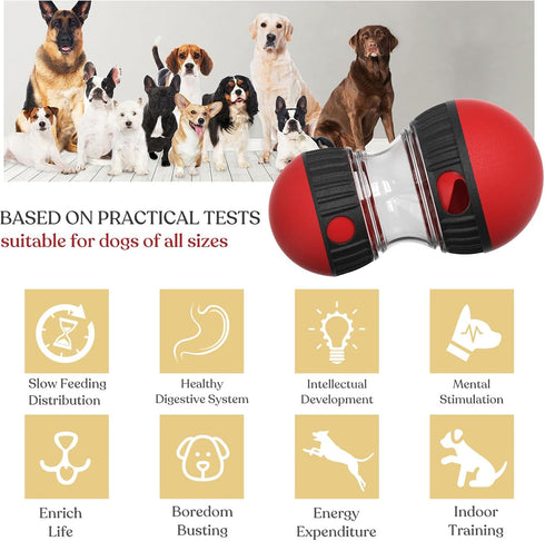 Interactive Dog Slow Feeder Toy - Puzzle Treat Dispenser for Medium Small Dogs, Engaging Toys for Digestion