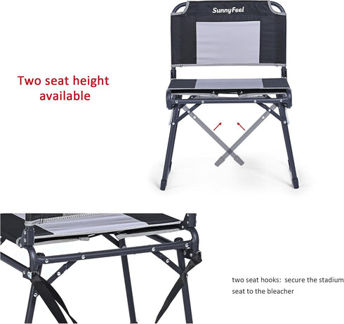 SUNNYFEEL Oversized Stadium Seat for Bleachers with Back Support Extra Wide, Bleacher Stadium Seats Chairs with Backs