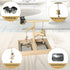vibriskape Bird Playground, Natural Wood Bird Play Stand with Stand Perch, Two Toys, Two Food Cups, and Removable Tray