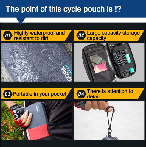 GORIX Waterproof Cycle Wallet Pouch Bag, Mobile Phone Case for Road MTB Bike (GX-BSZG).