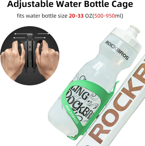 ROCKBROS Lightweight Alloy Aluminum Bike Water Bottle Cage Holder, Secure Hold Brackets in Green