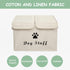 Geyecete Large Storage Boxes - Large Linen Fabric Foldable Storage Cubes Bin Box Containers with Lid and Handles for Dog Apparel & Accessories, Dog Toys(BambooiBeige) by Geyecete
