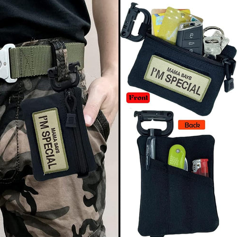 Tactical Keychain Pouch - Military Mini Size Belt Gear EDC Pocket Organizer, Coin Purse ID Card Holder