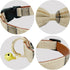 KUDES 2 Pack Dog Collars with Bow Tie and Bells, Adjustable Cute Dog Bow Ties Collar for Small Medium Large Pets (Beige