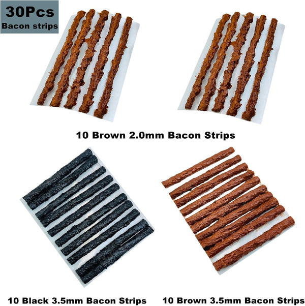 Tubeless Bike Tire Repair Kits, Includes Storage Canister and Plugger Tool for Puncture Repair, 30Pcs