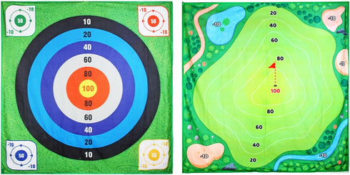 2 CHICIRIS Golf Chipping Game Mat, Fast Assembly Sided Non Slip Grip Practice Swing Training Tool with Sturdy ABS