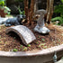 2Pcs Asian Japanese Sandstone Sitting Fishing Figurines, Mini Fisherman Statue Vintage Ornament for Fish Tank Garden
