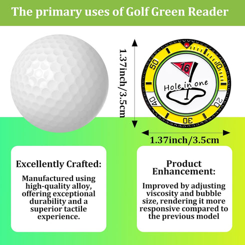 Golf Green Reader Golf Ball Marker - High Precision Slope Measurement for Improving Putting Skills