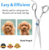 7" Trimming Offset JASON Straight Dog Grooming Scissors, Ergonomic Pets Grooming Shears, Premium Cats Kit with Handle