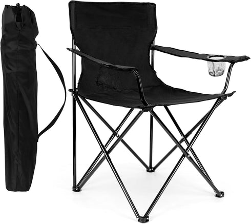 HaSteeL Camping Chair, Oversized Folding Lawn Chair for Adults, Foldable Camp Chair