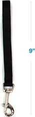 Blue-9 Dog Training Leash, 9 Inch Tab Lead for Obedience, Recall, and Agility Training, Made in The USA, Black