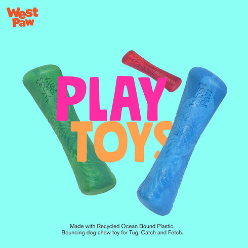 WEST PAW Seaflex Drifty Dog Toy – Eco-Friendly 5.75" Machine Washable Toy for Moderate Chewers, Emerald
