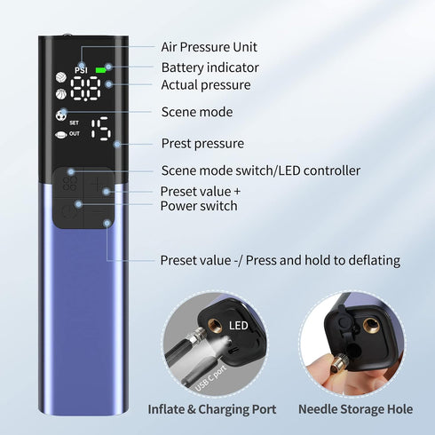 Pumteck MY01 Electric Ball Pump with Inflation & Deflation, Accurate Pressure Gauge for Basketball, Soccer