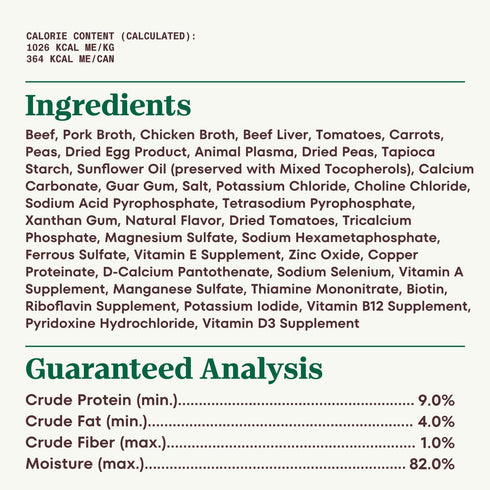 NUTRO HEARTY STEW Chunky Beef, Tomato, Carrot & Pea Stew, Adult Natural Grain Free Wet Dog Food, (12) 12.5 oz Cans