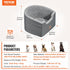 VEVOR Dog Car Seat - Waterproof Booster Seat with Storage Pocket, Clip-On Safety Leash, Gray
