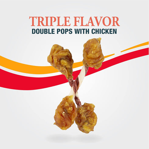 Good 'n' Fun Gourmet Dog Snacks - Triple Flavor Double Pops with Chicken, 5.5 Ounces