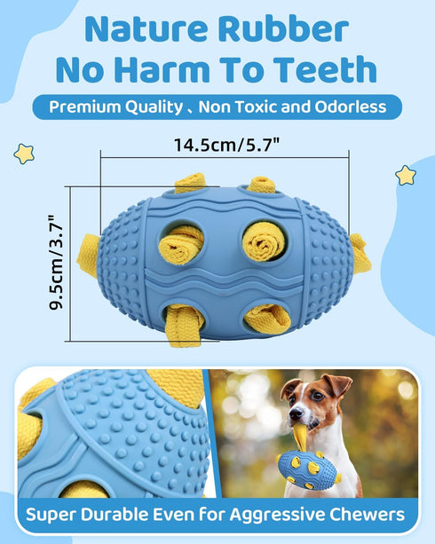 Interactive Dog Toy with Natural Rubber Soccer Design, Dental Care, Pet Energy Relief Brain Teaser Toy, Activity