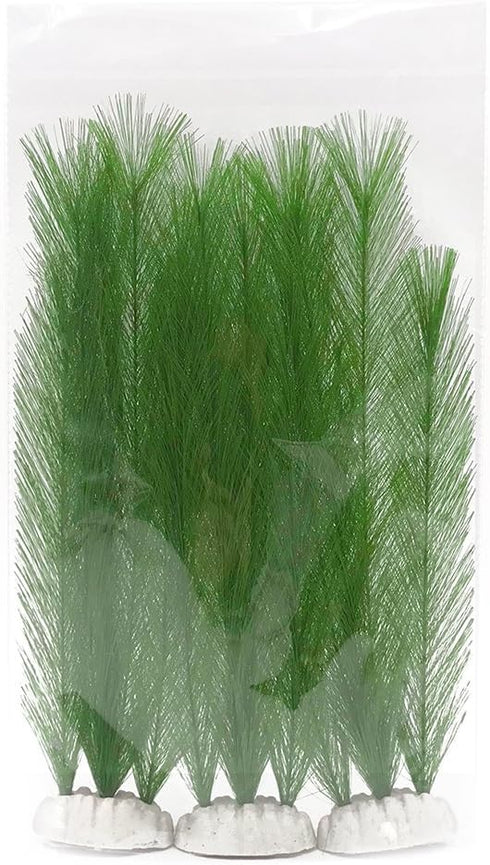 BEGONDIS 3Pcs Aquarium Decorations, Artificial Green Water Plants for Fish Tank, Silk Fabrics Plastic