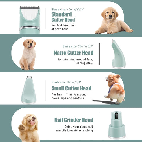 Trimmer Trimmer Grooming,4-in-1 Dog Hair Clippers Grooming Kit and Paw Nail Grinder Quiet,Dog for Rechargeable Cordless