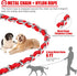 Homimp Reflective Chain Dog Leash, Chew Proof Metal Leash for Large Dogs, 6 FT with Soft Padded Handle (Red)