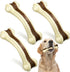 Sosation 3 Pack Bone Chew Toys - Nylon Beef Flavor for Large/Medium/Small Puppies, Curved Bone