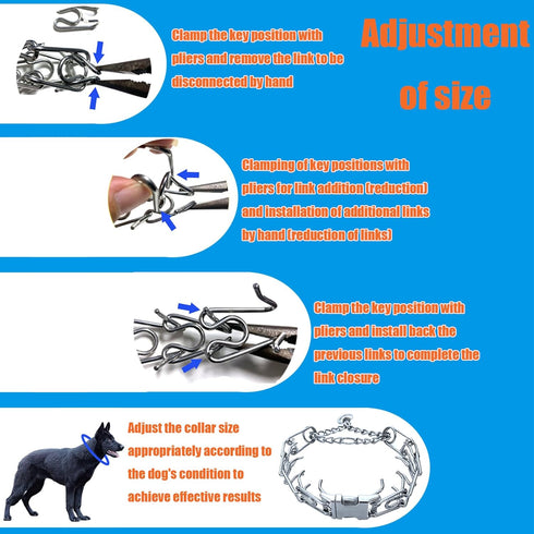Prong Training Collar for Dogs, Adjustable Dog Pinch Collar with Quick Release Buckle, No Pull Collar for Small Medium