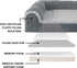 Furhaven Memory Foam Dog Bed for Medium/Small Dogs, Removable Bolsters & Washable Cover, Stone Gray, Medium