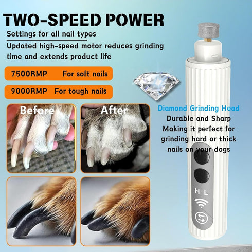 Trimmers 6 Trimmer Dog Nail and Dog Nail Grinder with Lights, Quiet Dogs Grooming Kit with Cat Paw Clipper & Pet Paw