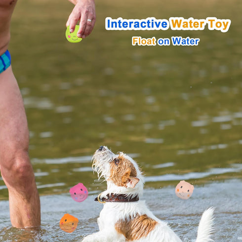 Squeaky Dog Toy, Latex Toys for Puppy and Small Dogs, Piggy Face Squeaky Balls Rubber Soft Chewing Durable Fetch Play