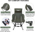 Wildhiker Compact High Back Camping Chair - Foldable with Dual Sitting Modes, Pillow, Arm Pads and Side Pockets