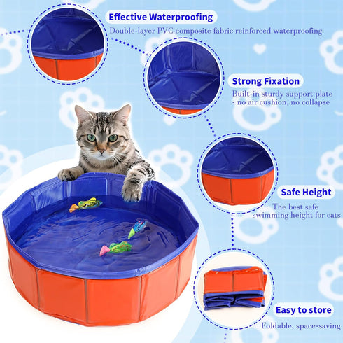 3 Swimming Swimming uniro Cat Pool Toy with Fishes - LED Fish Toys for Cats Robo Fish with Flashing Lights- Foldable