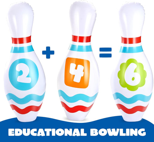Set JOYIN Giant Inflatable Bowling for Kids and Adults, Christmas Birthday Party Games, Kids Education Motor Skills