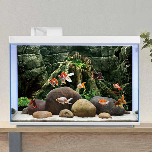 AWERT 72x24 inches Stone Aquarium Background, River Bed & Lake Vinyl Fish Tank Background