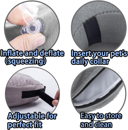 Inflatable Dog Cone Collar After Surgery, Soft Neck Donut E-Collar for Small Medium Large Dogs and Cats Recovery