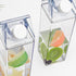 ZJRDYYK 4 17 Oz, PCS Milk Carton Water Bottles Portable Reusable Plastic Milk Bottles, Clear Milk Carton Container